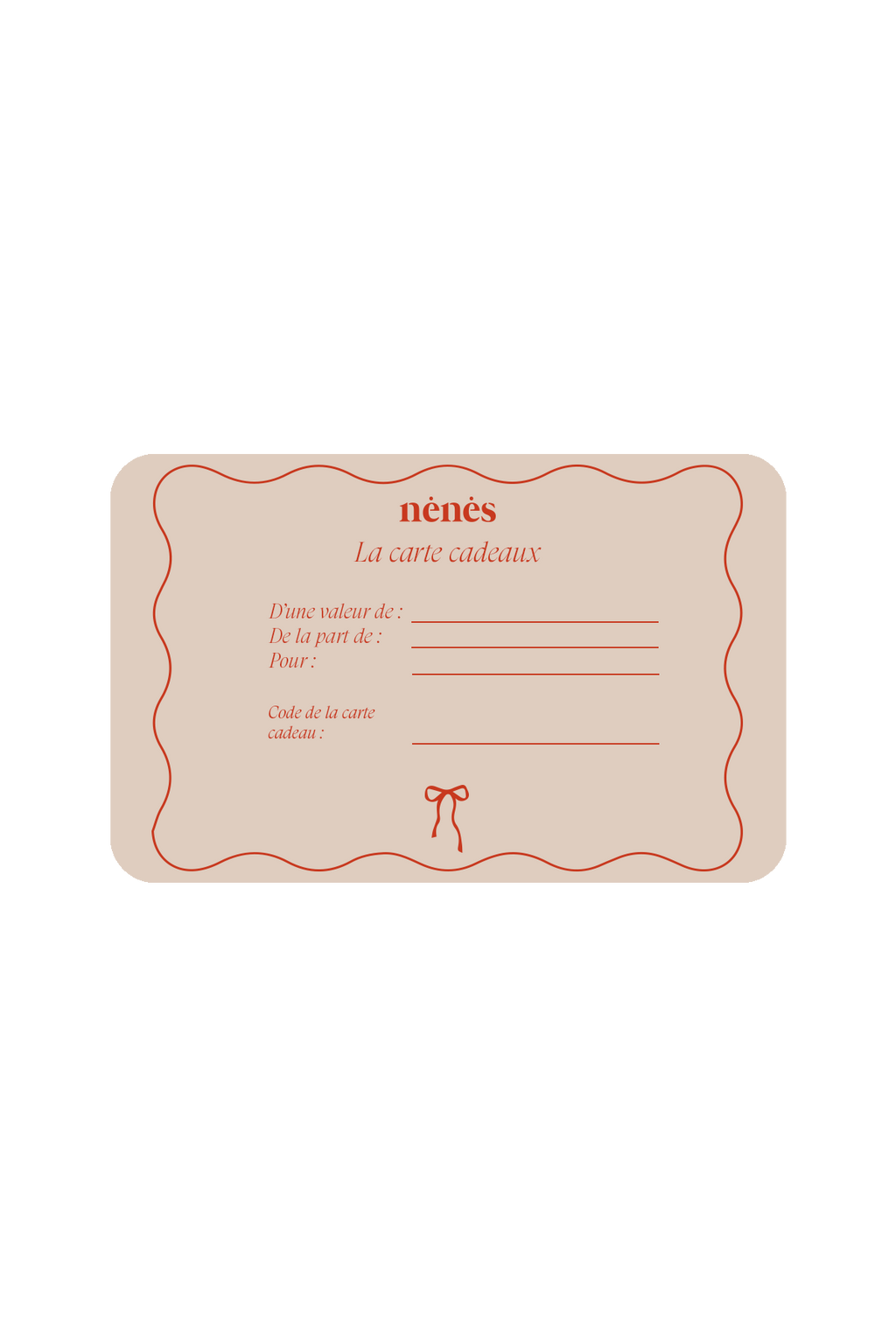 E-carte cadeau Nénés