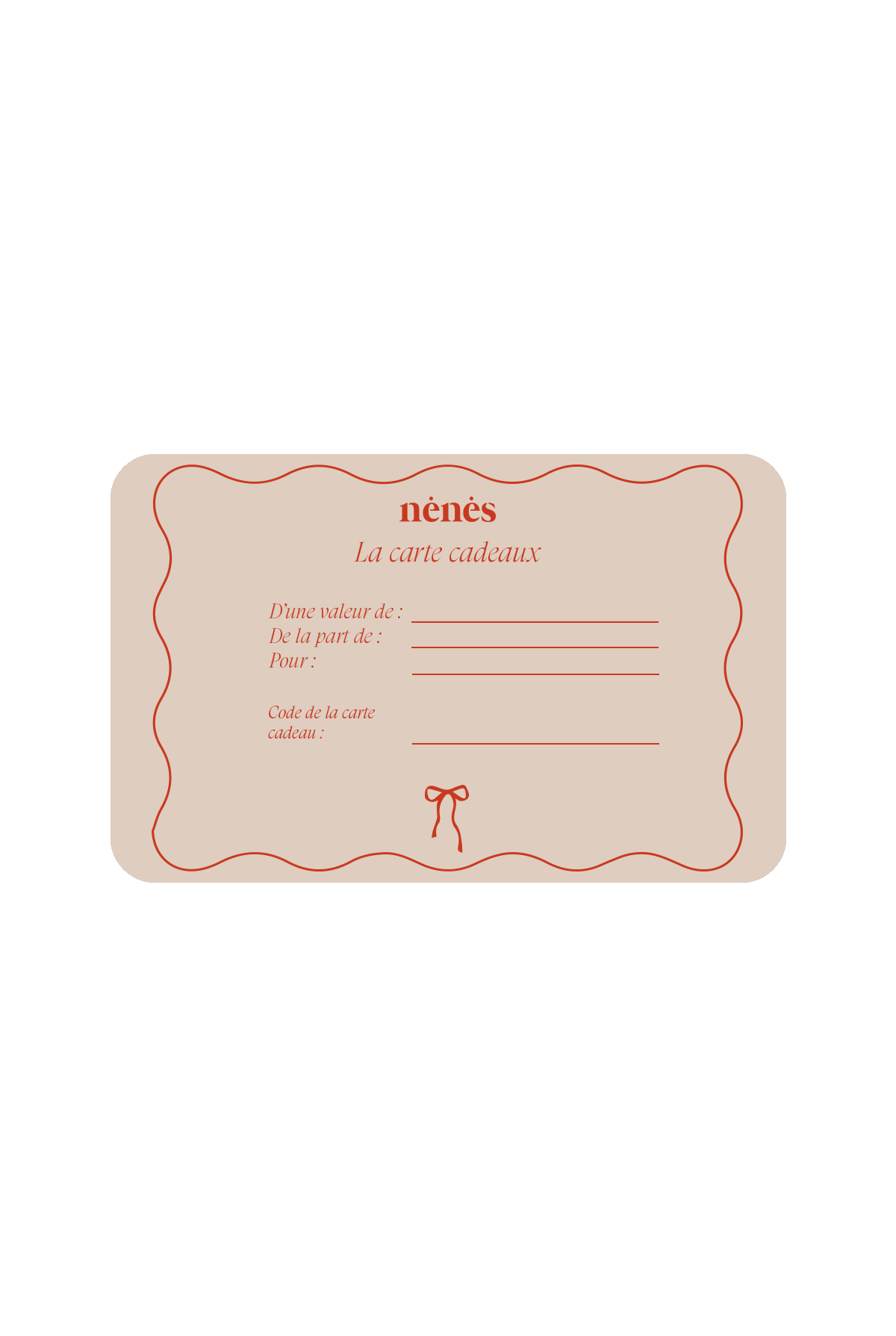 E-carte cadeau Nénés
